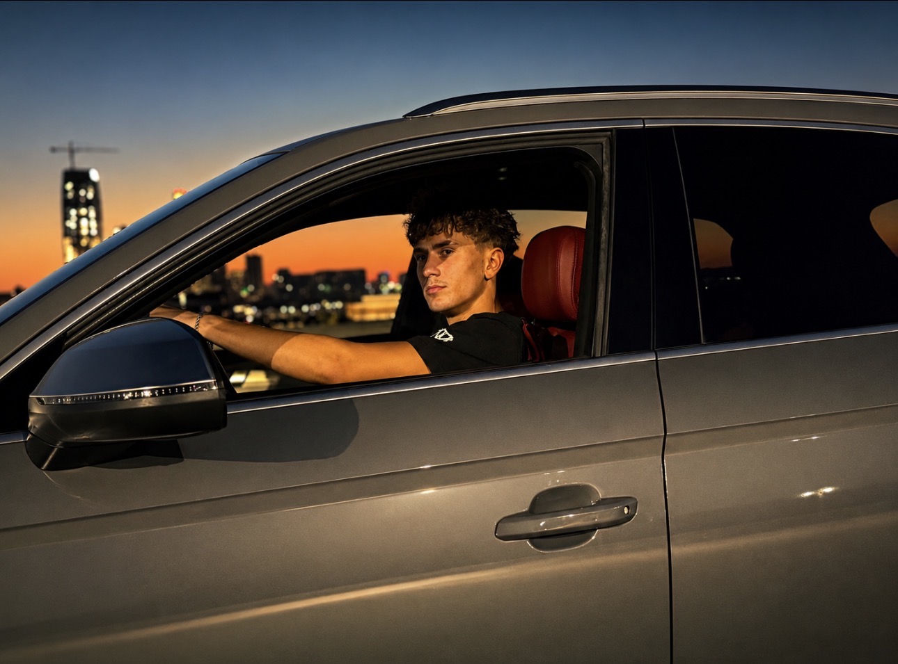 Senior portrait with car