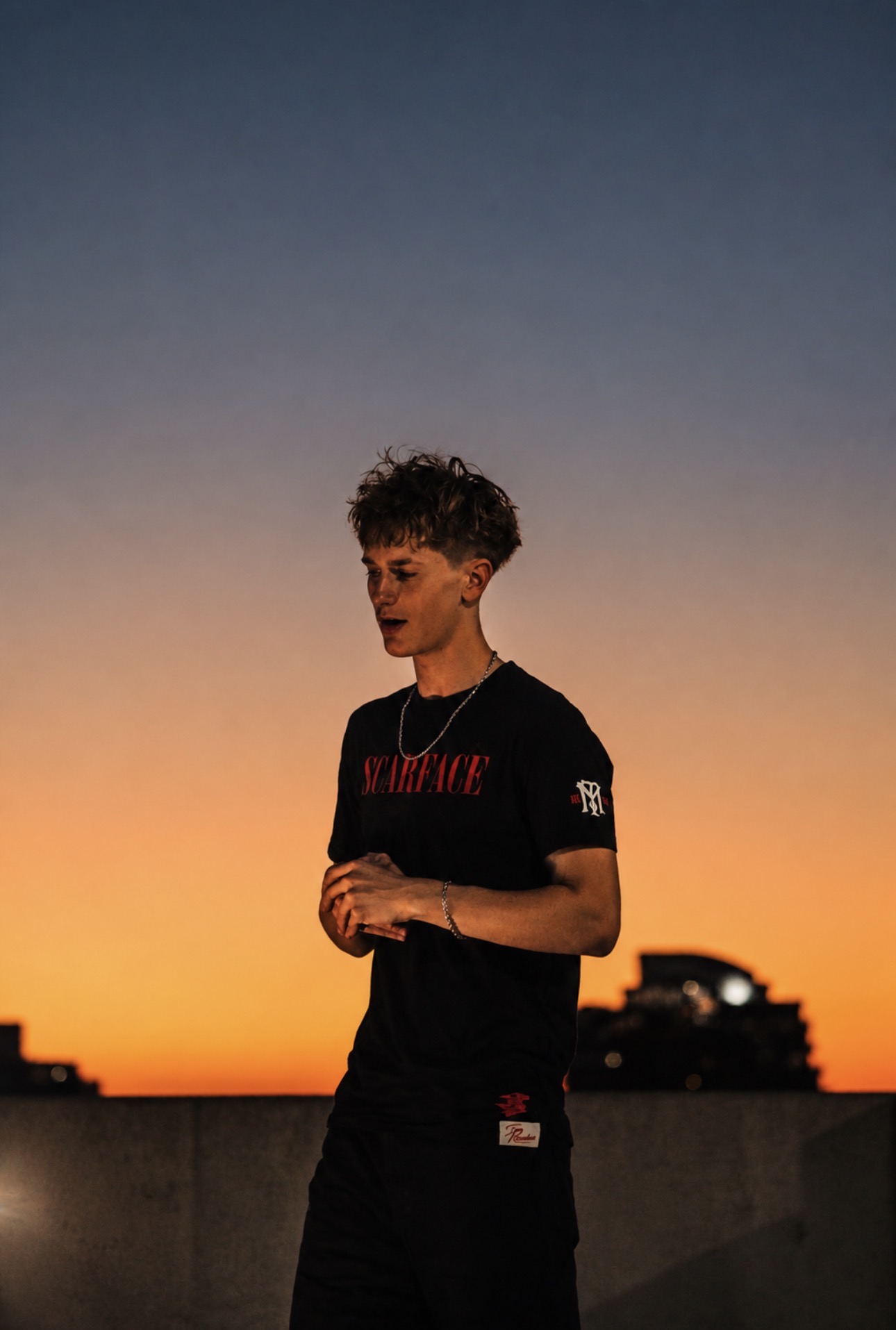 Creative portrait at sunset